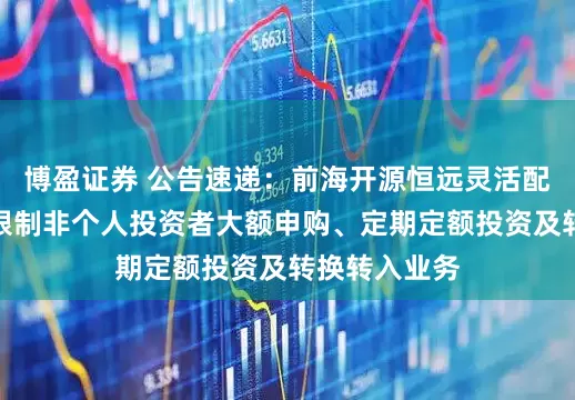 博盈证券 公告速递：前海开源恒远灵活配置混合基金限制非个人投资者大额申购、定期定额投资及转换转入业务